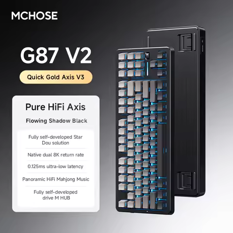 MCHOSE G87 V2 Mechanical Keyboard 87 Keycaps Layout Dual 8K Low Delay USB/BT/2.4GWireless Keyboard P
