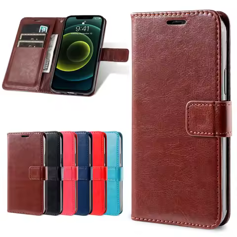 Magnetic Leather Wallet Flip Case for Samsung Galaxy Note 3 4 5 7 8 9 10 Pro 20 FE Plus Ultra| Brack