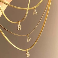 Titanium steel stainless steel does not fade ，Pendant Necklace Letter Snake Bone Chain Light Luxury 