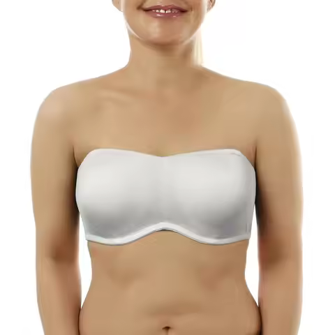 New White Soft Strapless Bras Adjusted Silicone Strength Quality Bra Padded Bone A B C D DD DDD E F