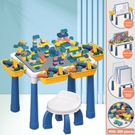 Compatible Duplo Kids Learning Multi-Function Study Table Playing Building Blocks Drawing