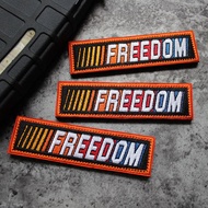 Jane Eyre Velcro Patch Long Embroidered “FREEDOM” Creative Morale Patch DIY Lapel Pin, Arm Patch