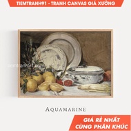 Tranh treo tường Vintage Kitchen Painting Kitchen Print Lemon Wall Art Vintage Still Life Cottage & 