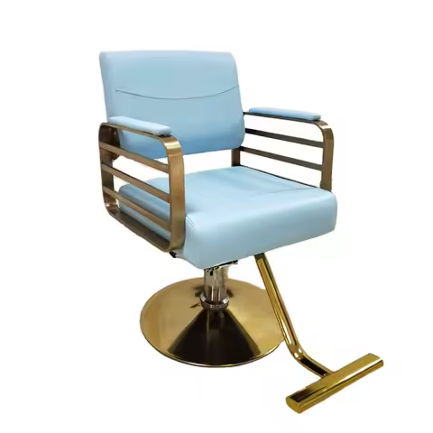 Nordic Beauty Hair Salon Furniture Hairdresser Pink White Black Grey With Gold Base Blue Styling Bar