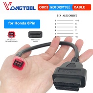 OBD2 Motorcycle Cable For Honda 6 Pin Plug OBD2 Car Diagnostic Tool Cable To 16 Pin Adapter OBD2 Socket Moto Connector Motorcycle Diagnostic Cable