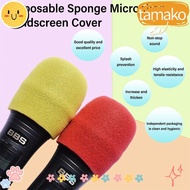 TAMAKO 2PCS/Set Microphone Windscreen, Disposable Sponge Microphone Cover, Creative Mic Replacement Accessories Microphone Cap Studio Interview Karaoke DJ
