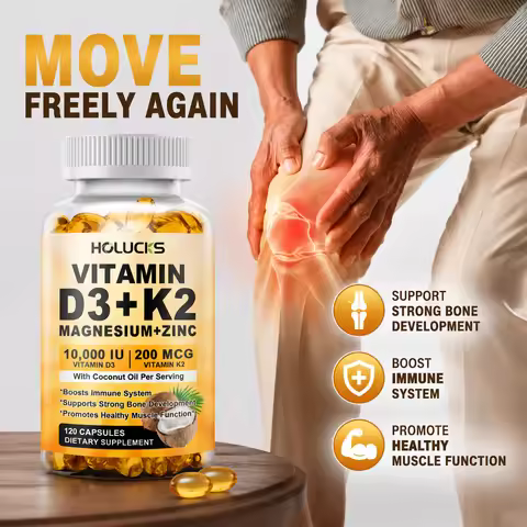 10000IU Vitamin D3 + 200 MCG Vitamin K2 Supplement, for Bone, Joint, Teeth, Muscle and Immune Health