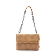 【二手】Bottega Veneta BOTTEGA VENETA Intrecciatoブラウン皮革單肩包，鏈條單肩包，女士
