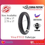 Corva Motor TAYAR VIVA TUBETYPE FT113 (2.50-17 / 2.75-17) TAYAR MOTOSIKAL TIUB VIVA