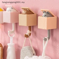 F1MY Key Holder Wall House Cat Keychain Hangers Key Ra Wall Hook Cartoon Self Adhesive Bedroom Door 