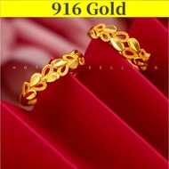 Fashion Gold 916 Original Singapore Open Ring Birthday Girl Gift Adjustable Ring for Women Couple Ring Jewelry