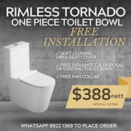 EACO rimless tornado toilet bowl one piece closet FREE INSTALLATION