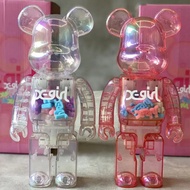 bearbrick400%1000%x-girlElectroplating Qianqiu Violent Bear Building Blocks Bear Doll Garage Kits Model Furnishing Artic
