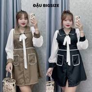 Fashionable Designer Dress bigsize Beans Long Sleeve Female Dress With Knots With Two Front Pockets Of Cold cotton - DKT6
