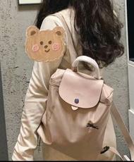 🔥清庫存｜超低價走貨 | 溫柔百搭少女感滿分 Longchamp Le Pliage系列經典尼龍拼皮櫻花粉雙肩背包|