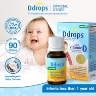 Ddrops Organic Baby 400 IU Daily Liquid Vitamin D3 Supplement (90 Drops/2.5 ml)