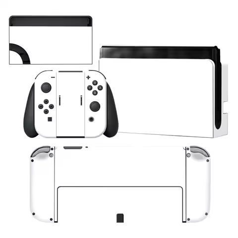 Pure White Color Nintendoswitch Skin Cover Sticker Decal for Nintendo Switch OLED Console Joy-con Co