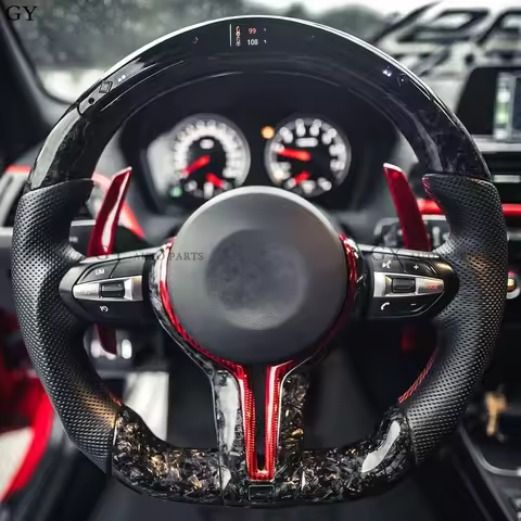 LED Steering Wheel Carbon Fiber Fit For BMW M1 M2 M3 M4 M5 M6 F30 F10 F15 F16 F32 F80 F82 3 4 5 6 X3