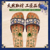 bedroom slippers slippers Guisen comfortable and cool flat heel men's and women's wooden slippers Foot acupressure massage summer home non-slip clogs