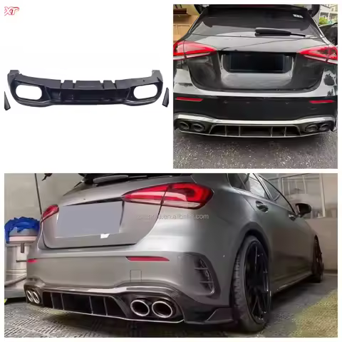 FOR 2019-2021 Mercedes A Class W177 A35 AMG A250 Hatchback Carbon Fiber Rear Diffuser Bumper Lip