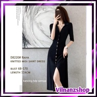 D8220 raiya knitted midi shirt dress VS