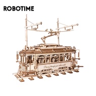 Robotime self-assembled Wooden electric vehicle model ROKR Classic City Tram 3D Wooden Puzzle LK801 