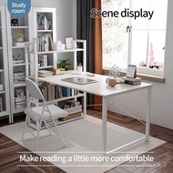 HUHU-【Local Stock】120CM Meja belajar Computer Study Table With Side Bookshelves Multipurpose Shelf T