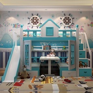 Multifunctional Children Bed With Slide Bunk Bed Mother Princess Bed Castle Bed Kids Slide Wooden