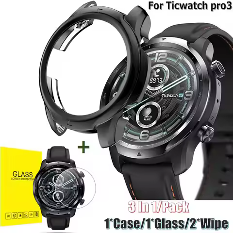 Glass film Bracelet Cover for ticwatch pro3 smart watch Frame Bezel Replacement Screen Protectors Ca