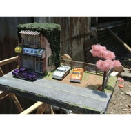 Diorama Diecast Hotwheels Fujiwara Tofu Shop Initial D Scale 64