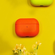 AirPods 4/3/Pro/Pro2 羊皮 耳機保護殼 Orange 橙子 客製化