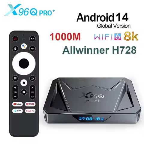 Hot Sale X96Q PRO+ Android 14 TV Box 4GB 32GB Allwinner H728 Quad Core 8K HD 1000M LAN Wifi6 X96Q Pr
