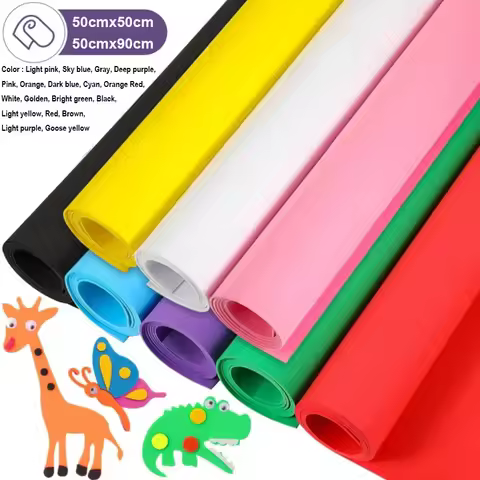 2pcs Colorful Eva Foam Sheets Cosplay EVA Foam 1mm Thick 50cmx50cm / 50cmx90cm EVA Foam Papers for A
