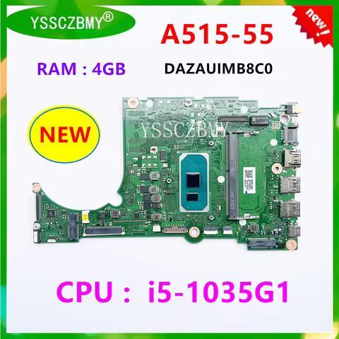 NBHSP110010 NBHSP11002 Mainboard FOR ACER A315-57G A515-55 Notebook Motherboard DAZAUIMB8C0 With CPU