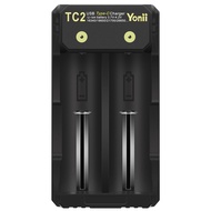 Yonii TC2 Charger TypeC18650 Lithium Battery 26650 Double Slot 21700 Cell 2A Charger Outdoor Camping