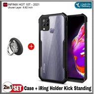 case infinix hot 10t soft hard shockprooft transparant cover