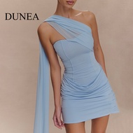 DUNEA Women's Sexy Ribbon Pleated Dress