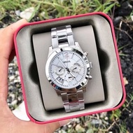 Fossil Perfect Boyfriend Silver Dial Ladies Dual Time Watch ES3883 With 1 Year Warranty For Mechanism