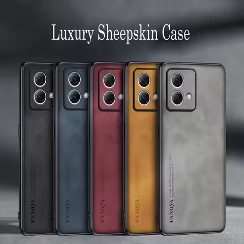 Luxury Sheepskin Leather Shockproof Silicone Case For Motorola Moto G04 G14 G24 G34 G84 G54 G04S G64