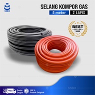 TERLARIS SELANG GAS 5 METER 2 LAPIS KOMPOR LPG TEBAL STANDAR SNI ANTI BOCOR DAN ANTI GIGITAN TIKUS