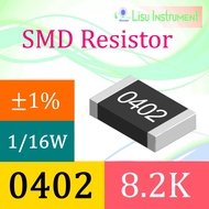 8.2K 0402 ±1% Thick Film Resistors SMD Chip Resistor 8K2 8.2KΩ
