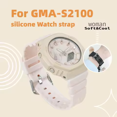 16mm Strap For Casio G-Shock GM-S2100 GMA-S2100-1A/7A Women TPU Rubber Resin Waterproof Watch Band C
