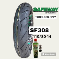 SAFEWAY TIRE TUBELESS SIZE 14 FOR AEROX V1 V2 WITH TIRE SEALANT & PITO