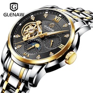 2023 GLENAW Mens Watches Top Brand Luxury Fashion Business Automatic Watch Men's Waterproof Mechanical Watch Montre Homme Box