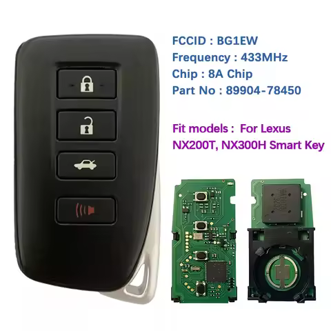 CN052004 Aftermarket 4 Button Smart Key For Lexus NX200T NX300H Remote With BG1EW P1 A8 DST-AES Chip