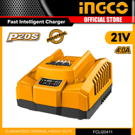INGCO แท่นชาร์จแบตเตอรี่ 20 โวลท์ รุ่น FCLI2001 FCLI20411 FCLI2034 ( Fast Intelligence Charger )