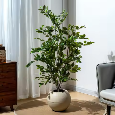 4ft Artificial Ficus Tree-Artificial Plants Indoor,Faux Tree,Tall Fake Plants Indoor Fake Tree Artif