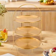 [xdnblun] Tea Serving Tray, Tiered Serving Tray, Buffet, Stainless Steel, Candy/Cupcake