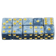 10pcs D6 Dice 12mm 6 Sided Square Dice for DIY Board Games,Marble Effect Game Dice