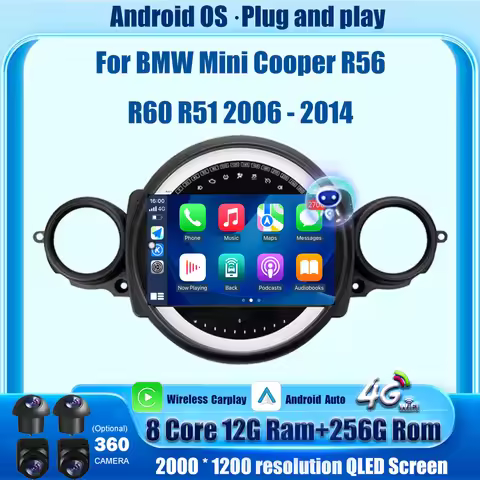 Car Radio GPS Navigation Multimedia Player For BMW Mini Cooper R56 R60 R51 2006-2014 Android 16 Wire